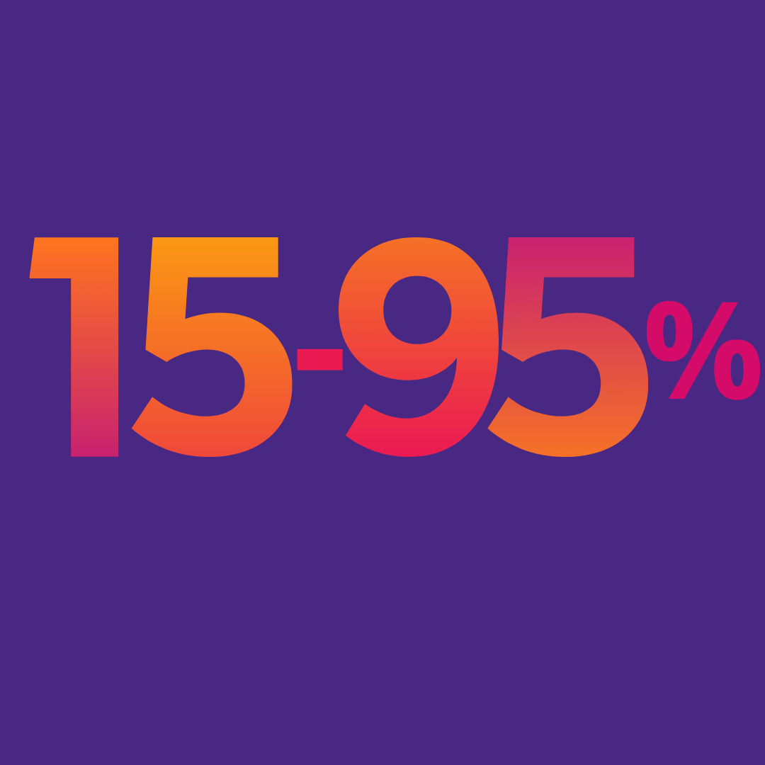 15 à 95% pourcentage