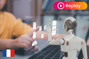 IA représenter par un robot et client en achat en ligne