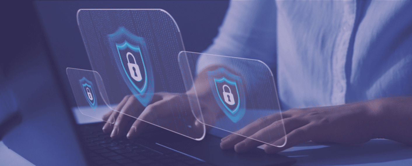 Orisha Commerce cybersecurity visualization: WAF protection shields and digital locks representing PCI DSS and PSD2 compliance for secure online transactions.